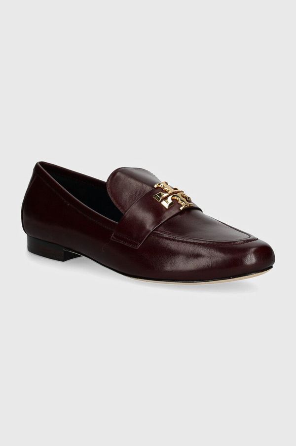 Tory Burch Usnjeni mokasini Tory Burch Eleanor Loafer ženski, bordo barva, 158204-500