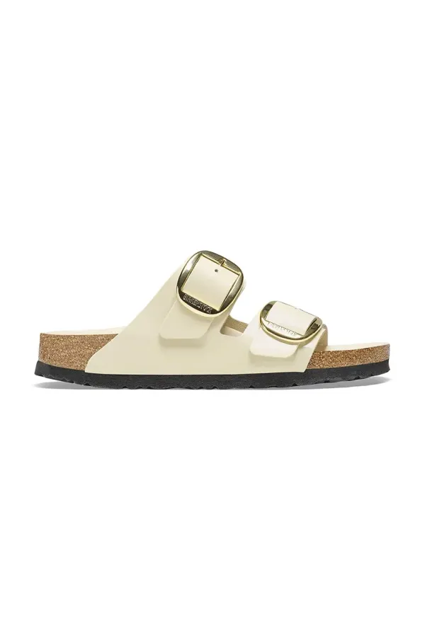 Birkenstock Usnjeni natikači Birkenstock Arizona Big Buckle ženski, bež barva, 1026173