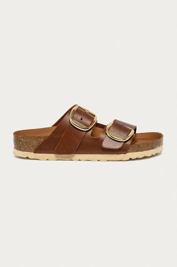 Birkenstock Usnjeni natikači Birkenstock Arizona Big Buckle ženski, rjava barva, 1011072