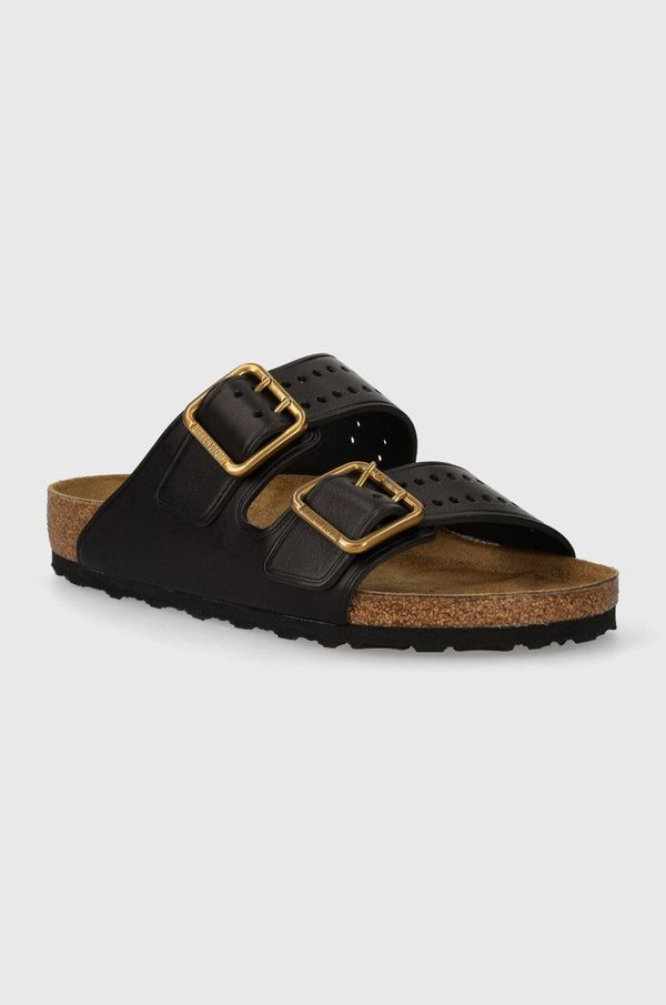 Birkenstock Usnjeni natikači Birkenstock Arizona Bold Gap moški, črna barva, 1022604