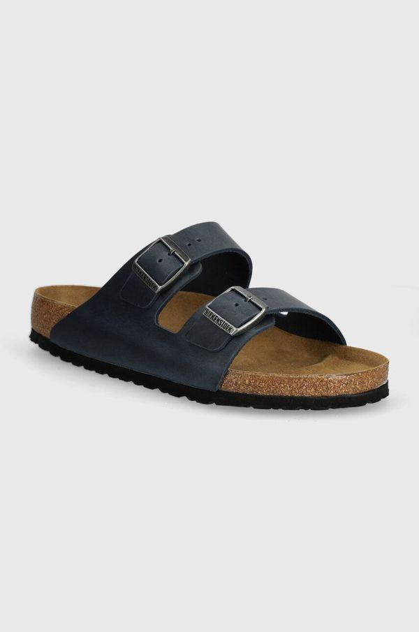 Birkenstock Usnjeni natikači Birkenstock Arizona moški, mornarsko modra barva, 1027033