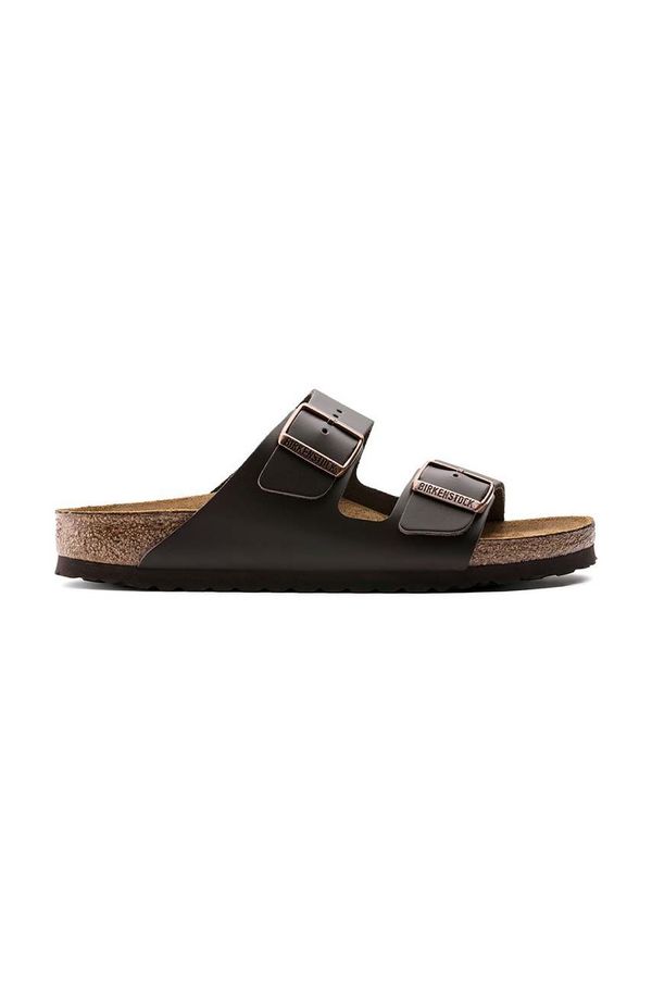 Birkenstock Usnjeni natikači Birkenstock Arizona moški, rjava barva, 51101