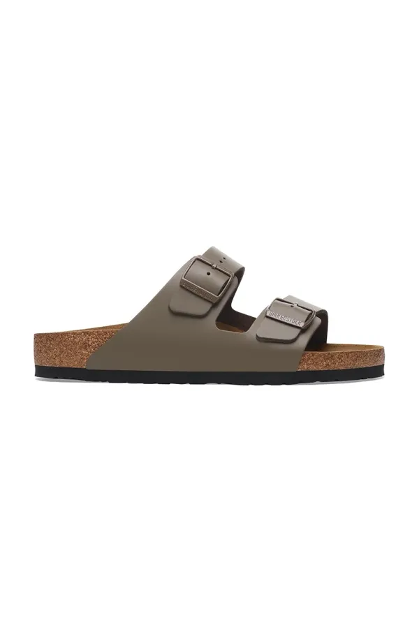 Birkenstock Usnjeni natikači Birkenstock Arizona zelena barva, 1029153