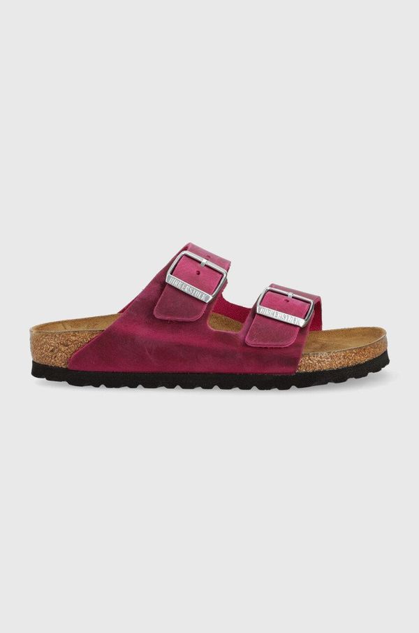 Birkenstock Usnjeni natikači Birkenstock Arizona ženski, roza barva, 1024133