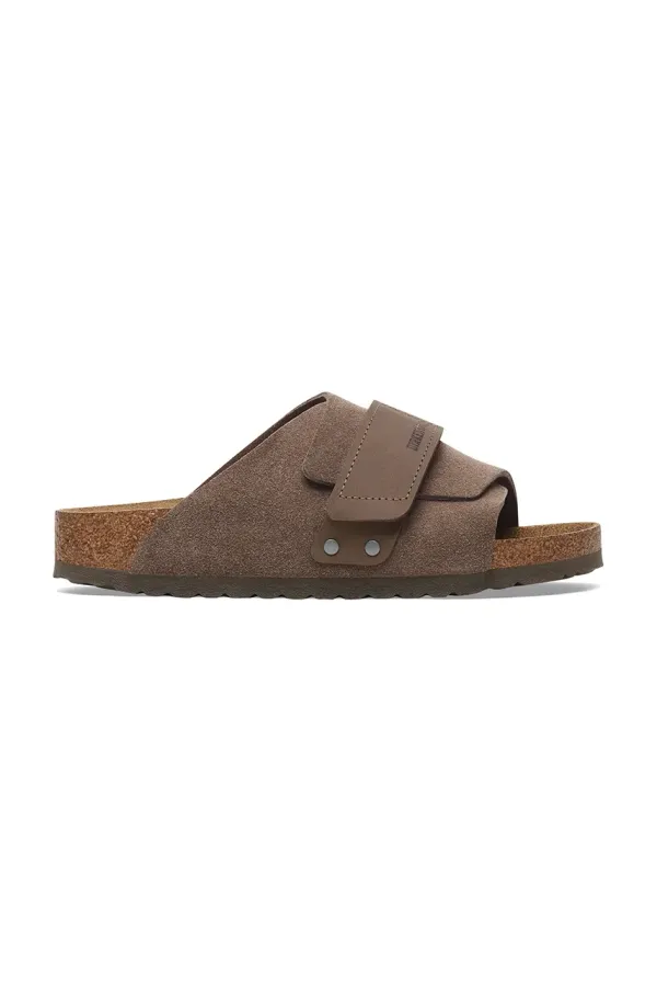 Birkenstock Usnjeni natikači Birkenstock Kyoto zelena barva, 1029137