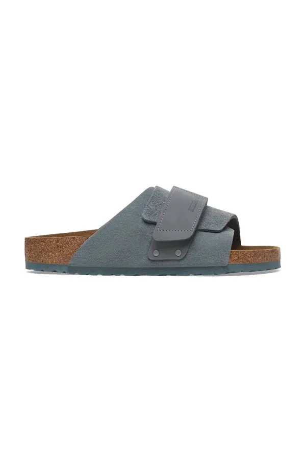 Birkenstock Usnjeni natikači Birkenstock Kyoto ženski, siva barva, 1029157