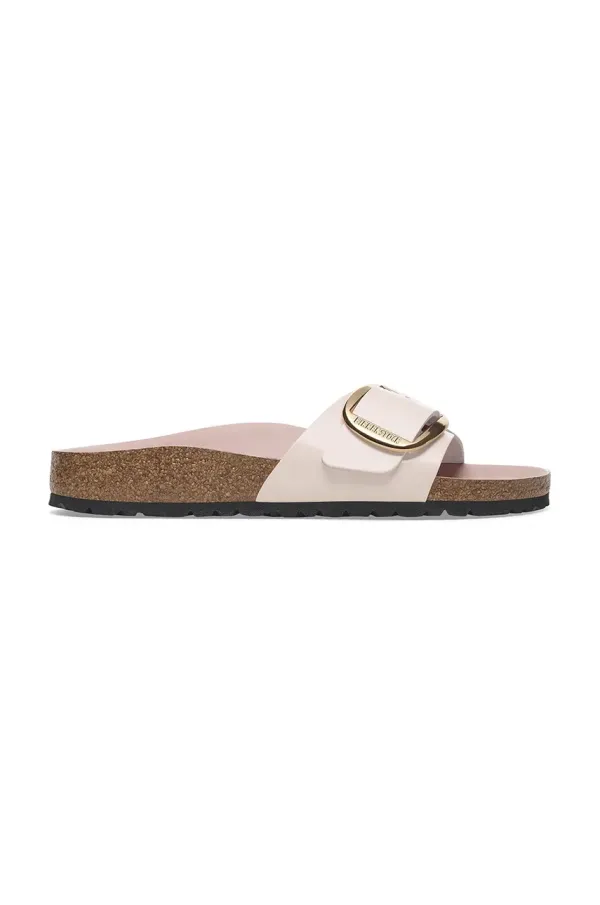 Birkenstock Usnjeni natikači Birkenstock Madrid Big Buckle ženski, roza barva, 1029448