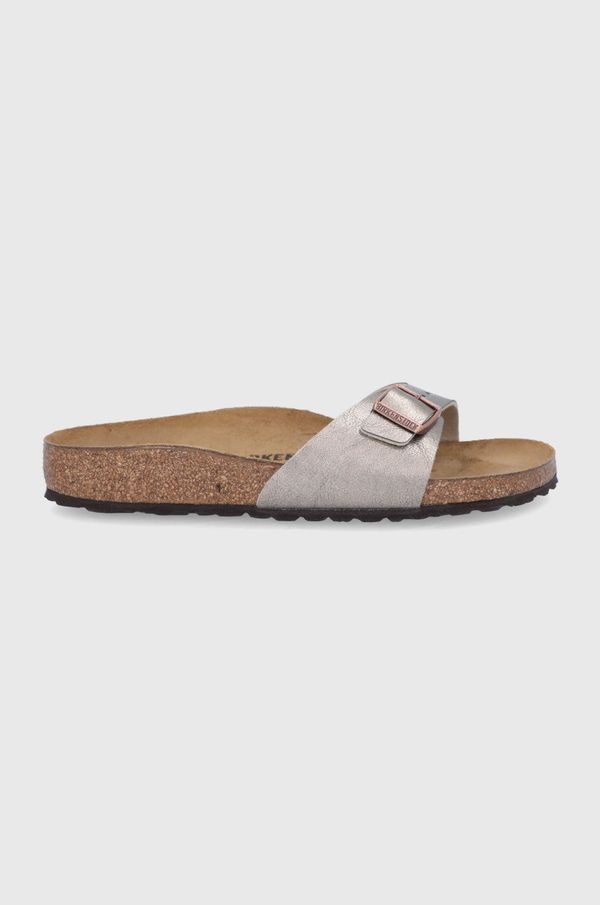 Birkenstock Usnjeni natikači Birkenstock Madrid ženski, zlata barva, 1020632