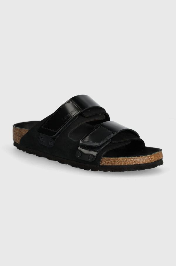 Birkenstock Usnjeni natikači Birkenstock Uji ženski, črna barva, 1026570