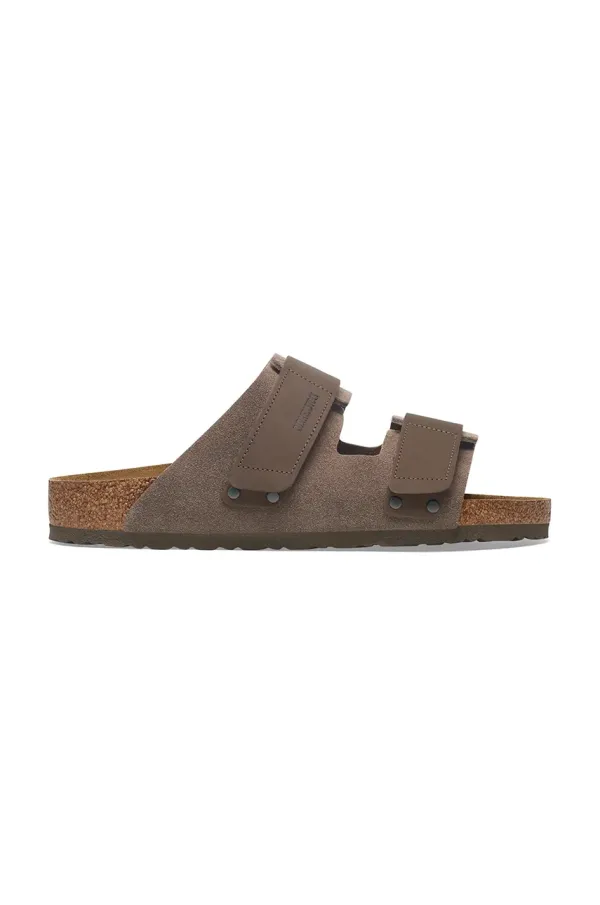 Birkenstock Usnjeni natikači Birkenstock Uji ženski, zelena barva, 1029259