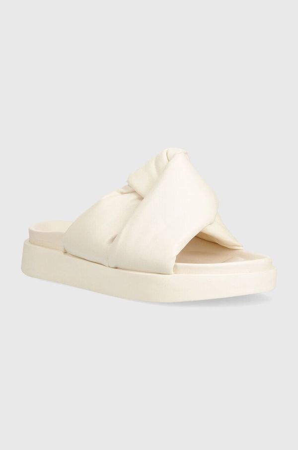 Inuikii Usnjeni natikači Inuikii Soft Crossed ženski, bež barva, 70104-140