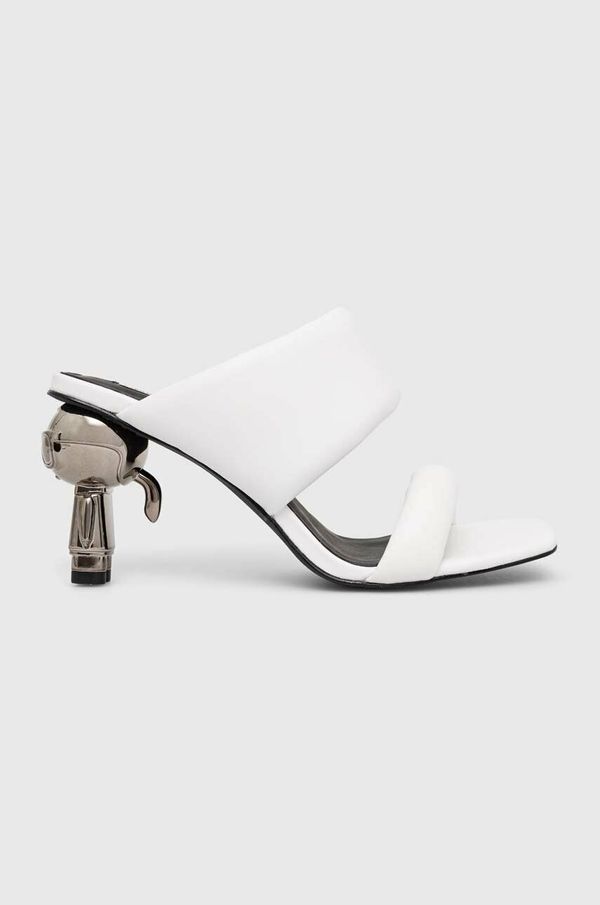 Karl Lagerfeld Usnjeni natikači Karl Lagerfeld IKON HEEL ženski, bela barva, KL39005