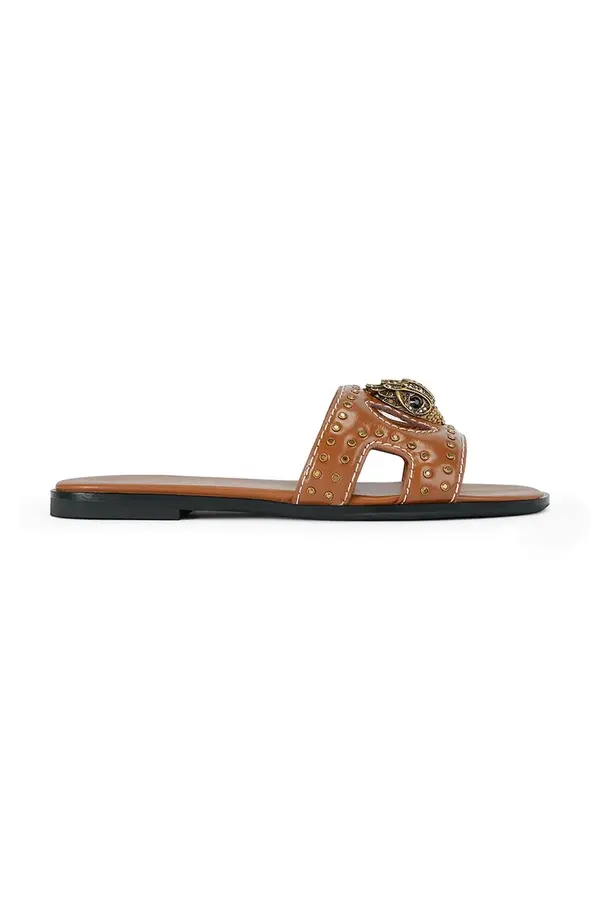 Kurt Geiger London Usnjeni natikači Kurt Geiger London Eagle Stud Cut Out Flat