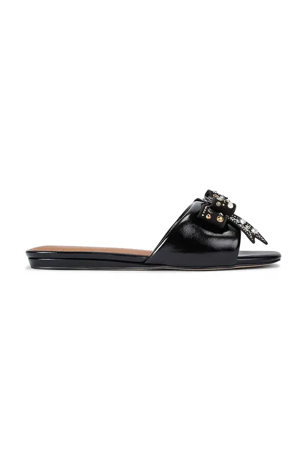 Kurt Geiger London Usnjeni natikači Kurt Geiger London Kensington Bow Flat Sandal