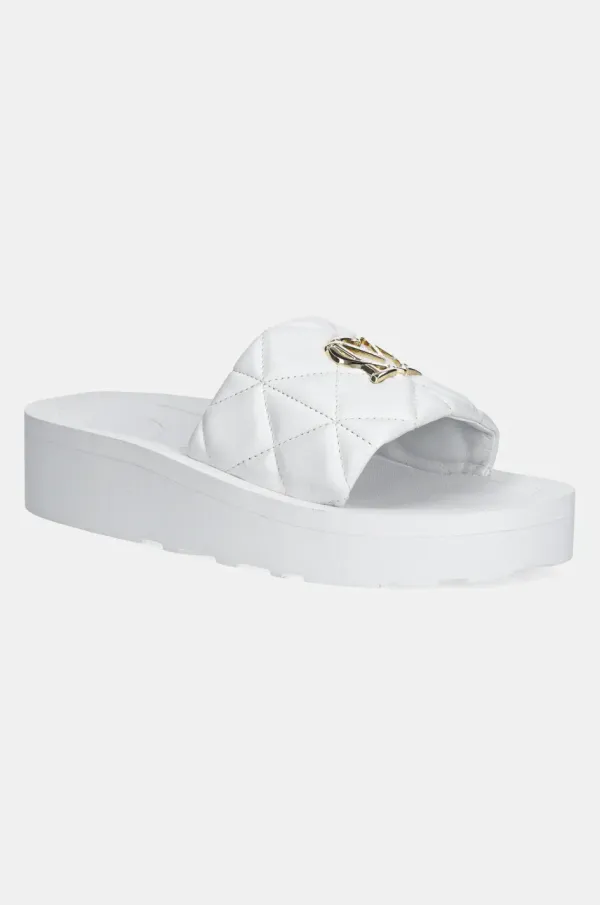 Love Moschino Usnjeni natikači Love Moschino ženski, bela barva, JA28014I1MIE0100