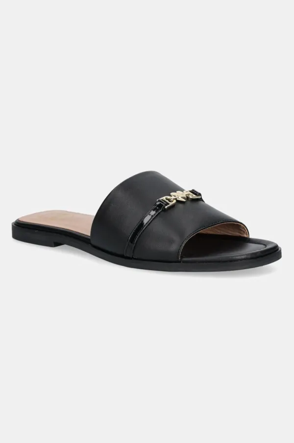 Love Moschino Usnjeni natikači Love Moschino ženski, črna barva, JA28082G1MIA400A