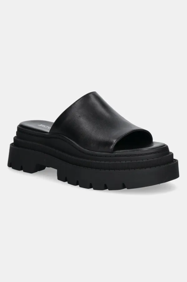 MICHAEL Michael Kors Usnjeni natikači MICHAEL Michael Kors Kendra ženski, črna barva, 40R5KEFS1L.001