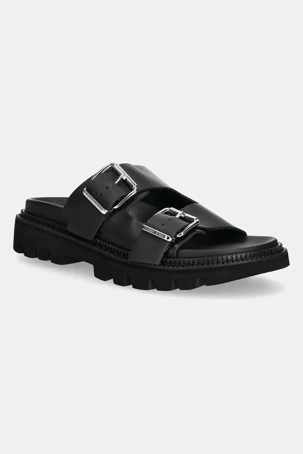 Tommy Jeans Usnjeni natikači Tommy Jeans DOUBLE STRAP SANDAL