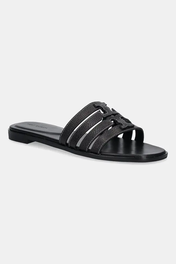 Tory Burch Usnjeni natikači Tory Burch Ines Cage Slide