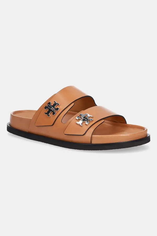 Tory Burch Usnjeni natikači Tory Burch T Lock Sport Slide