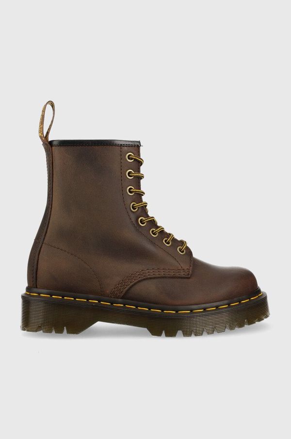 Dr. Martens Usnjeni nizki škornji Dr. Martens 1460 Bex ženski, rjava barva