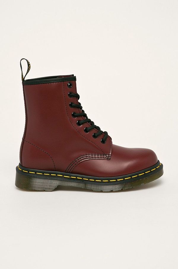 Dr. Martens Usnjeni nizki škornji Dr. Martens 1460 ženski, bordo barva