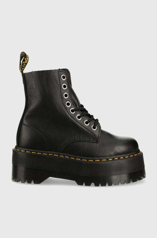 Dr. Martens Usnjeni nizki škornji Dr. Martens ženski, črna barva