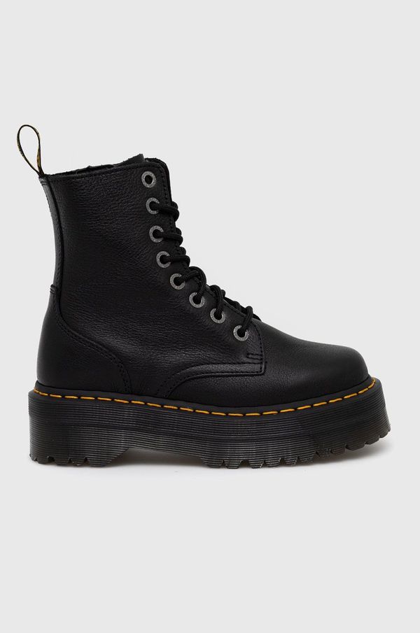 Dr. Martens Usnjeni nizki škornji Dr. Martens ženski, črna barva