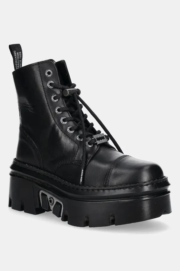 New Rock Usnjeni nizki škornji New Rock Crust Negro, Reactor Negro E14 Casco Con Lateral