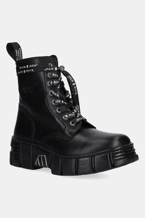 New Rock Usnjeni nizki škornji New Rock CRUST NEGRO + TOWER CASCO