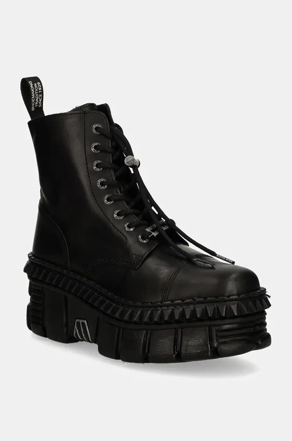 New Rock Usnjeni nizki škornji New Rock CRUST NEGRO + TOWER CASCO NEGRO