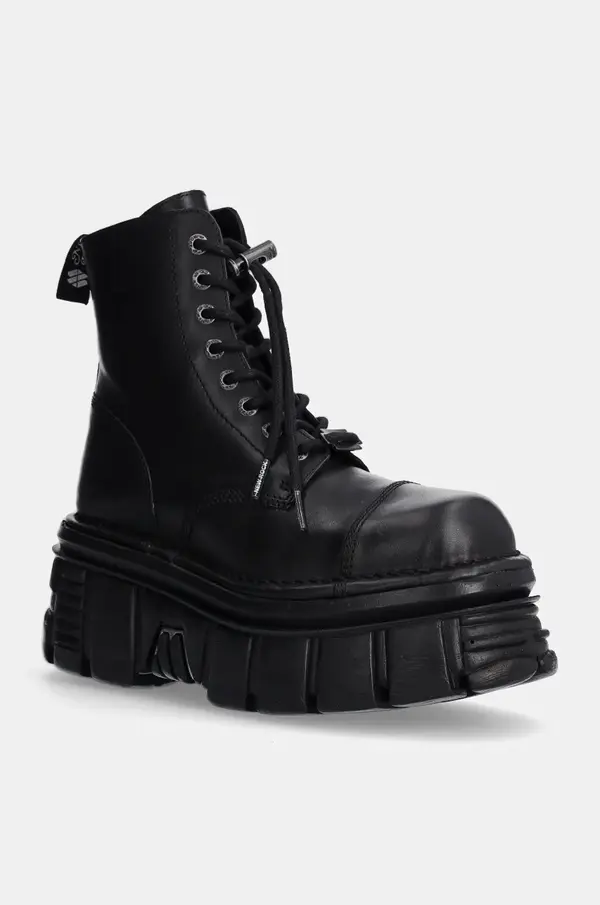 New Rock Usnjeni nizki škornji New Rock Nomada Negro + Tower Negro Lateral E-14