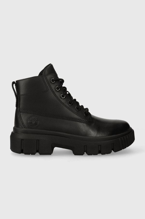 Timberland Usnjeni nizki škornji Timberland Greyfield Leather Boot ženski, črna barva, TB0A5ZDR0011