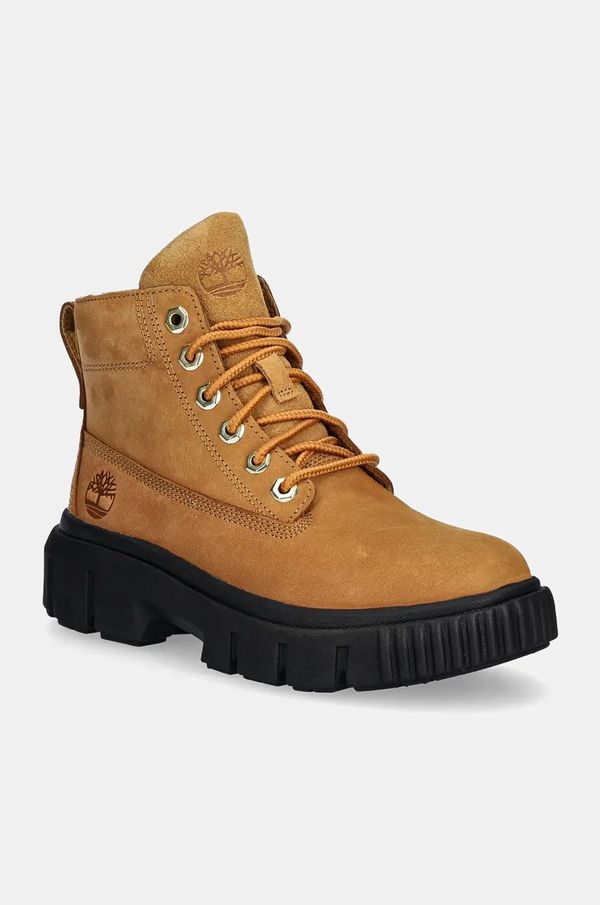 Timberland Usnjeni nizki škornji Timberland Greyfield ženski, rjava barva, TB0A5RP42311