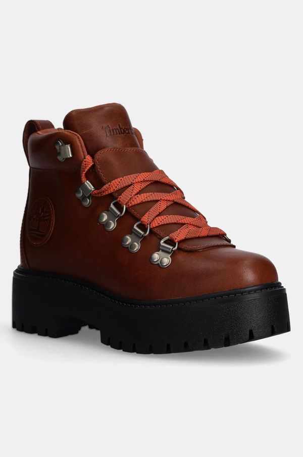 Timberland Usnjeni nizki škornji Timberland Stone Street ženski, rjava barva, TB0A27VJEM61