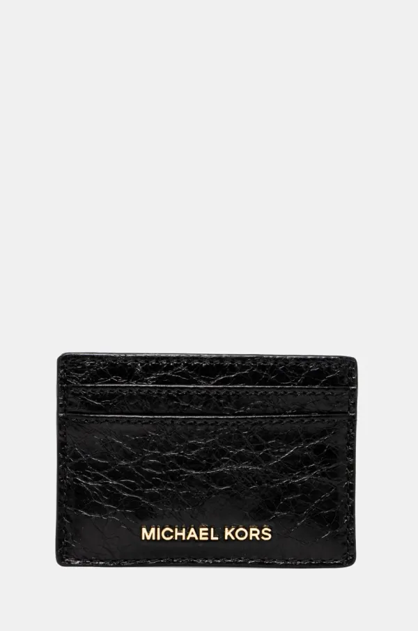 MICHAEL Michael Kors Usnjeni ovitek za kartice MICHAEL Michael Kors črna barva, 32R5GJ6D1L