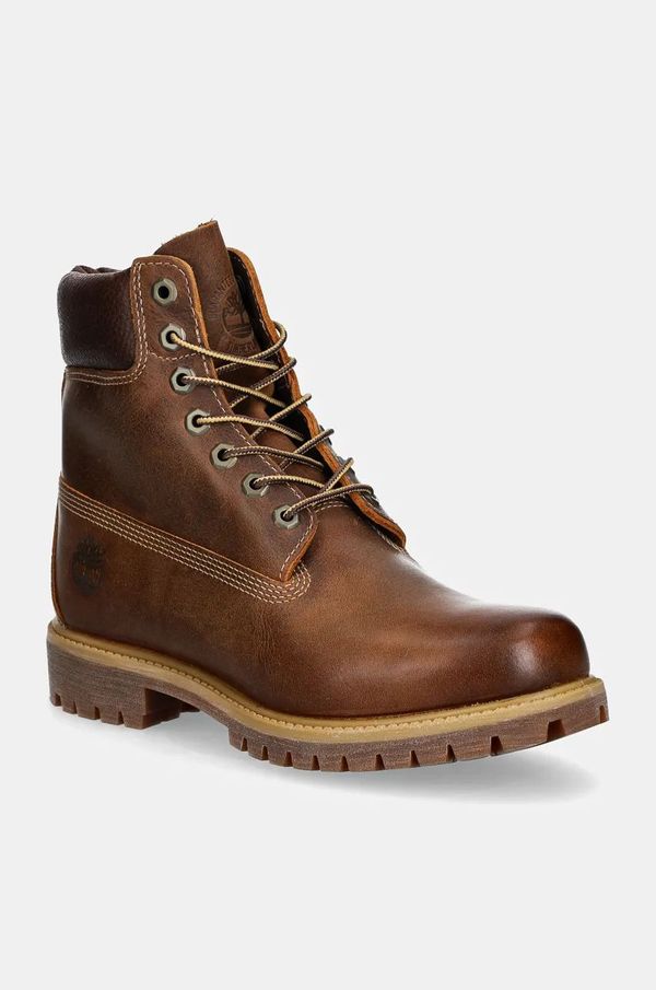 Timberland Usnjeni piščančki Timberland 6In Premium moški, rjava barva, TB1270942141