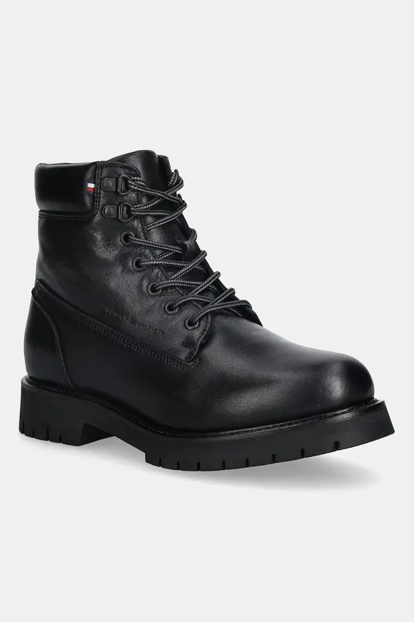 Tommy Hilfiger Usnjeni piščančki Tommy Hilfiger FLEX TH OUTDOOR RS LTH BOOT