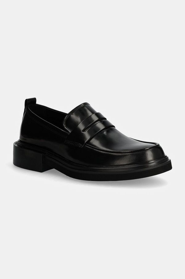 Calvin Klein Usnjeni polškornji Calvin Klein MOCCASIN moški, črna barva, HM0HM01682