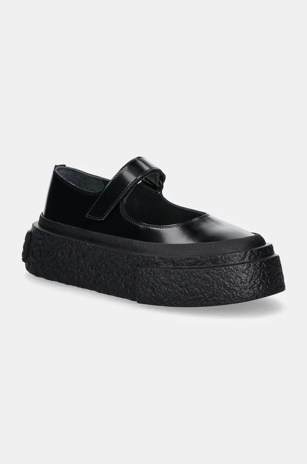 MM6 Maison Margiela Usnjeni polškornji MM6 Maison Margiela ženski, črna barva, S66WS0105.P7983