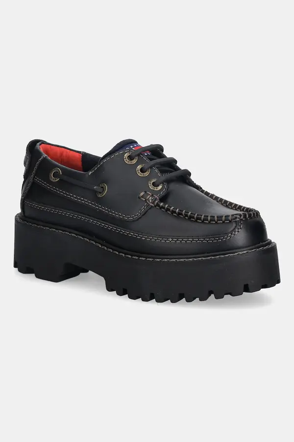 Tommy Jeans Usnjeni polškornji Tommy Hilfiger ARCHIVE 01 BOAT SHOE LEATHER