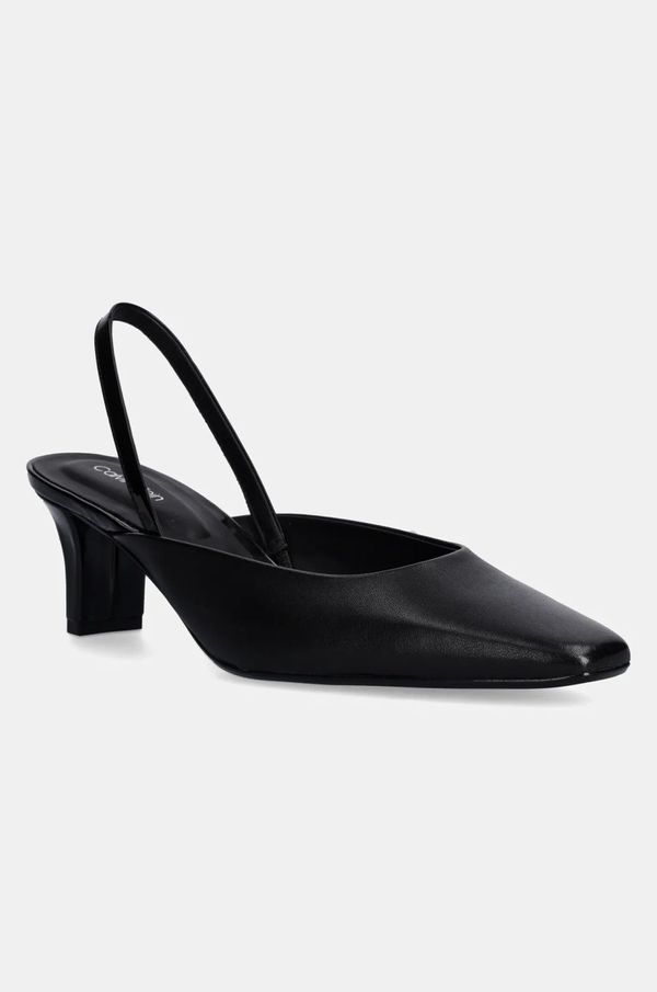 Calvin Klein Usnjeni salonarji Calvin Klein HEEL SLING PUMP 50 - LTH črna barva, HW0HW02267