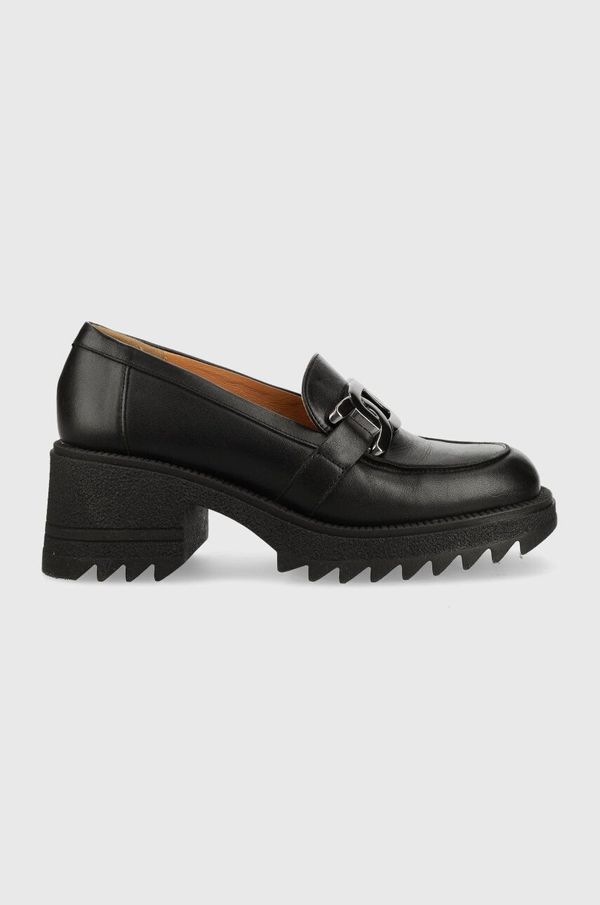 Charles Footwear Usnjeni salonarji Charles Footwear Kiara ženski, črna barva, Kiara.Loafer