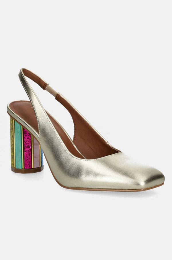 Kurt Geiger London Usnjeni salonarji Kurt Geiger London Perspex Heel Sling zlata barva, 3968561109