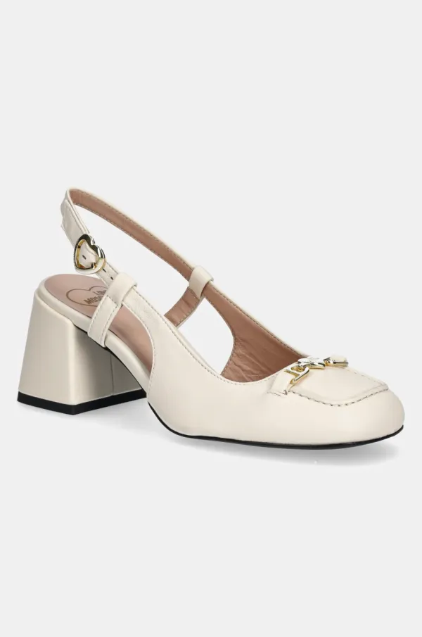 Love Moschino Usnjeni salonarji Love Moschino bež barva, JA10107G1MIA0110