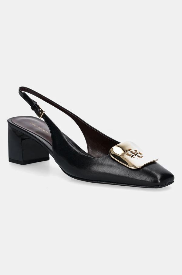 Tory Burch Usnjeni salonarji Tory Burch Georgia Slingback črna barva, 156479-006