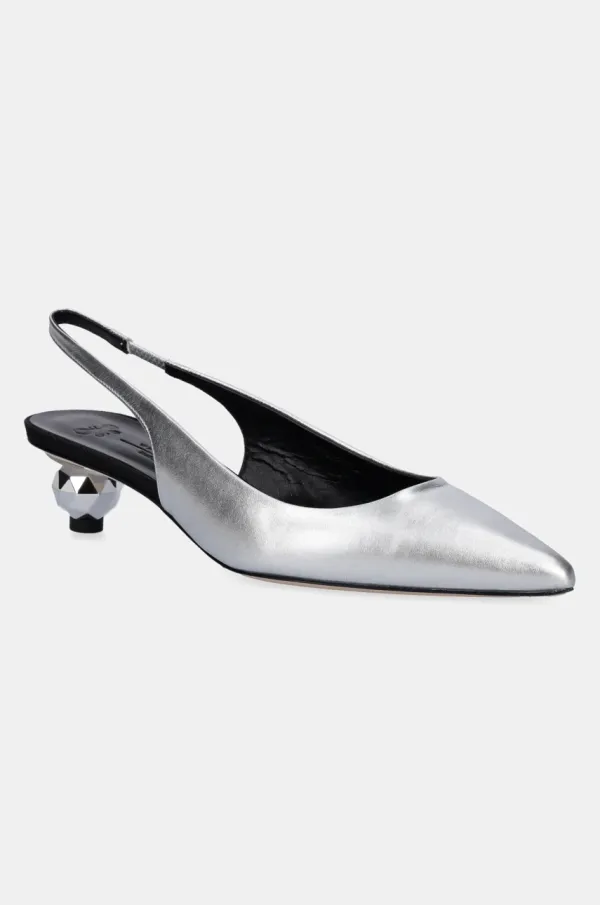 Weekend Max Mara Usnjeni salonarji Weekend Max Mara GALLICO srebrna barva, 2515521034600