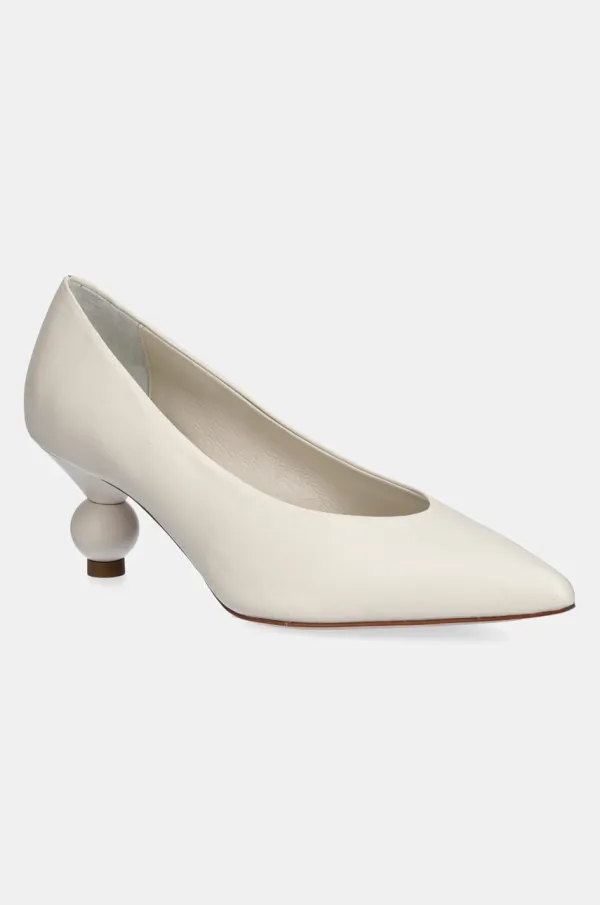 Weekend Max Mara Usnjeni salonarji Weekend Max Mara RENZA bež barva, 2515521054600