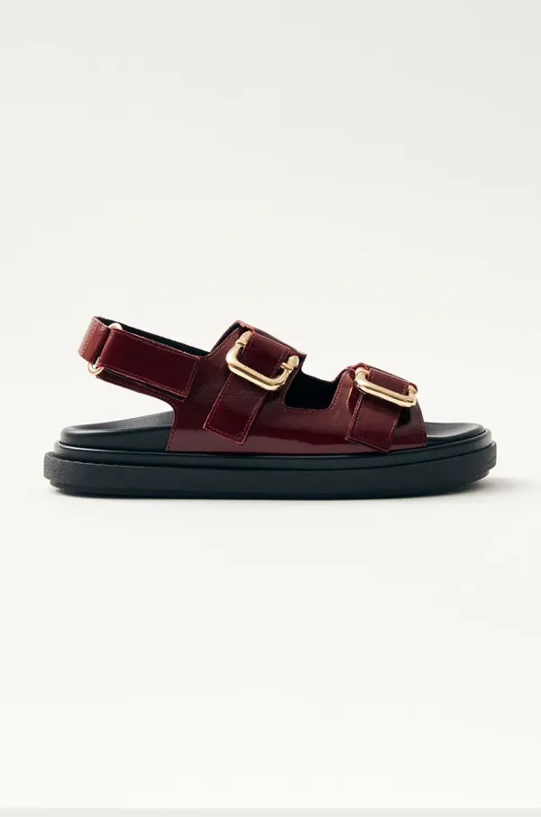 Alohas Usnjeni sandali Alohas Harper ženski, bordo barva, S100731-01