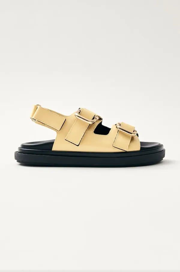 Alohas Usnjeni sandali Alohas Harper ženski, rumena barva, S100731-02